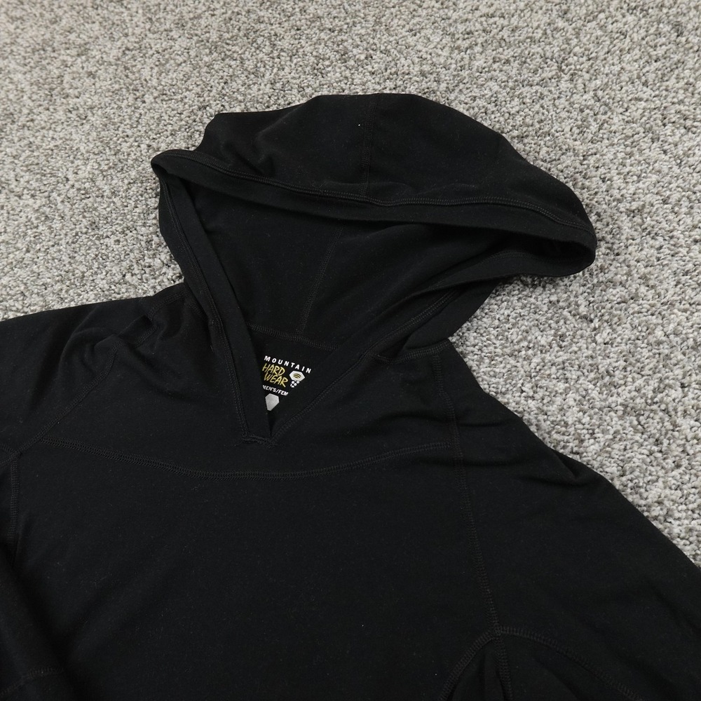 Mountain Hardwear Hoodie Womens S Black V Neck Sweatshirt Outdoor Hiking Stretch